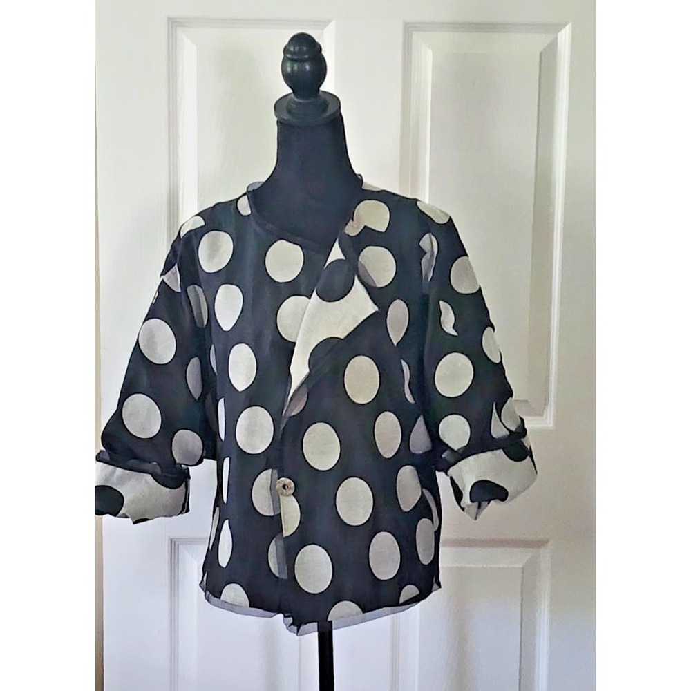 Women's Reversible Polka Dot Jacket in Size L by Linda Lunstrom